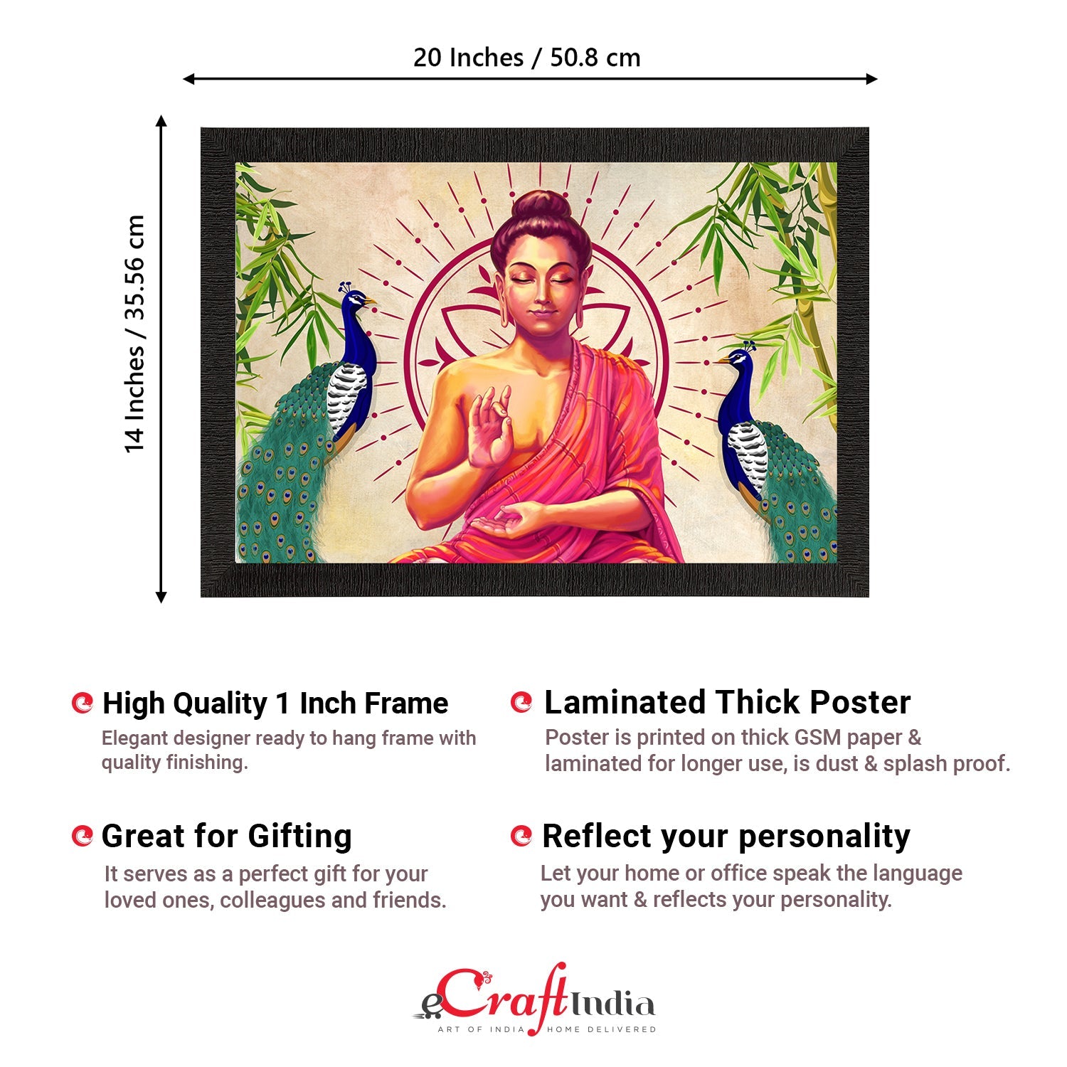 Lord Ganesha Satin Matt Texture UV Art Painting Kafalo