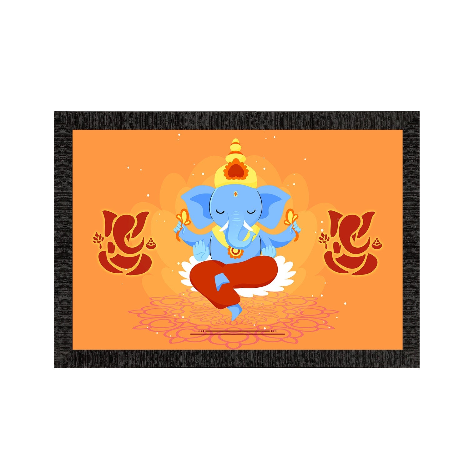 Lord Ganesha Satin Matt Texture UV Art Painting Kafalo