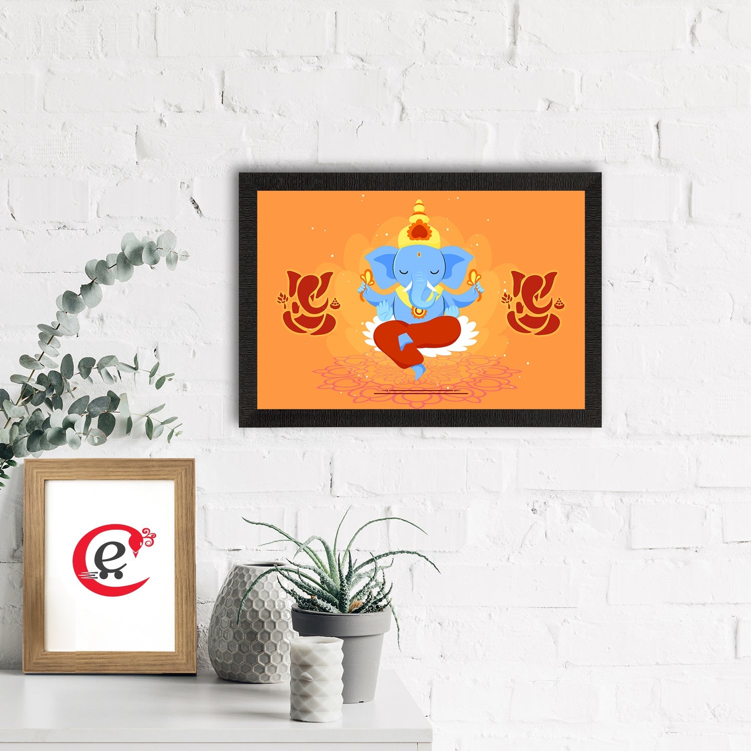 Lord Ganesha Satin Matt Texture UV Art Painting Kafalo