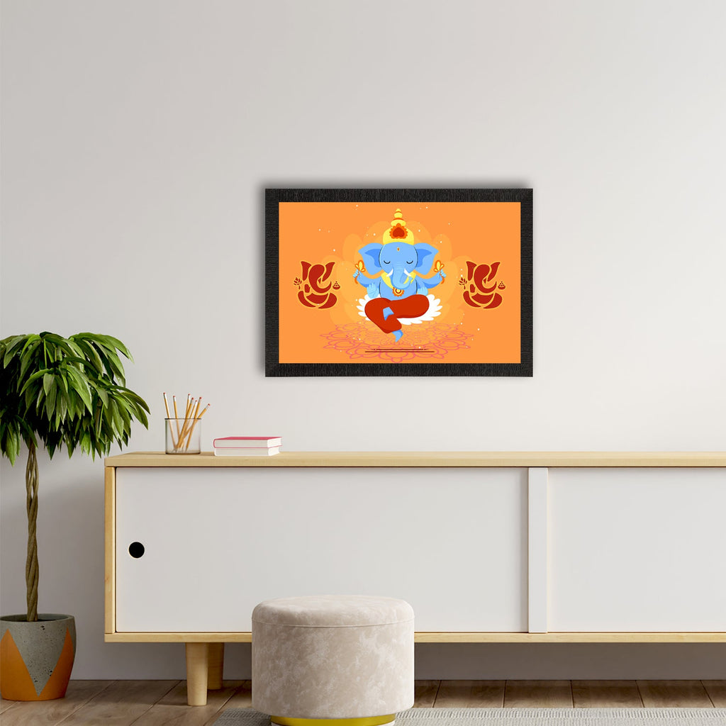Lord Ganesha Satin Matt Texture UV Art Painting Kafalo
