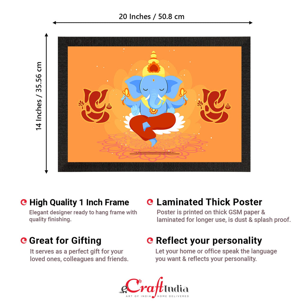 Lord Ganesha Satin Matt Texture UV Art Painting Kafalo
