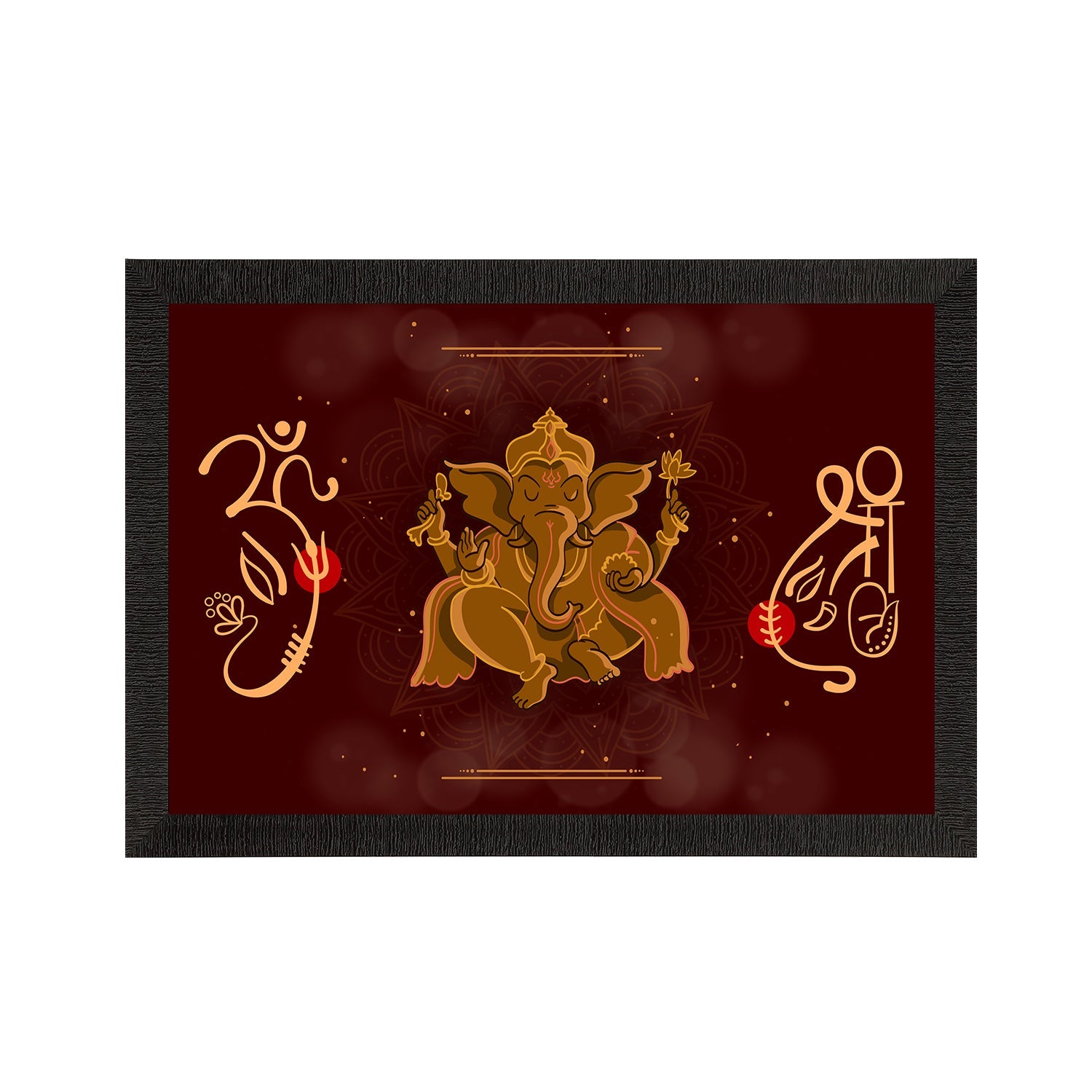 Lord Ganesha Satin Matt Texture UV Art Painting Kafalo