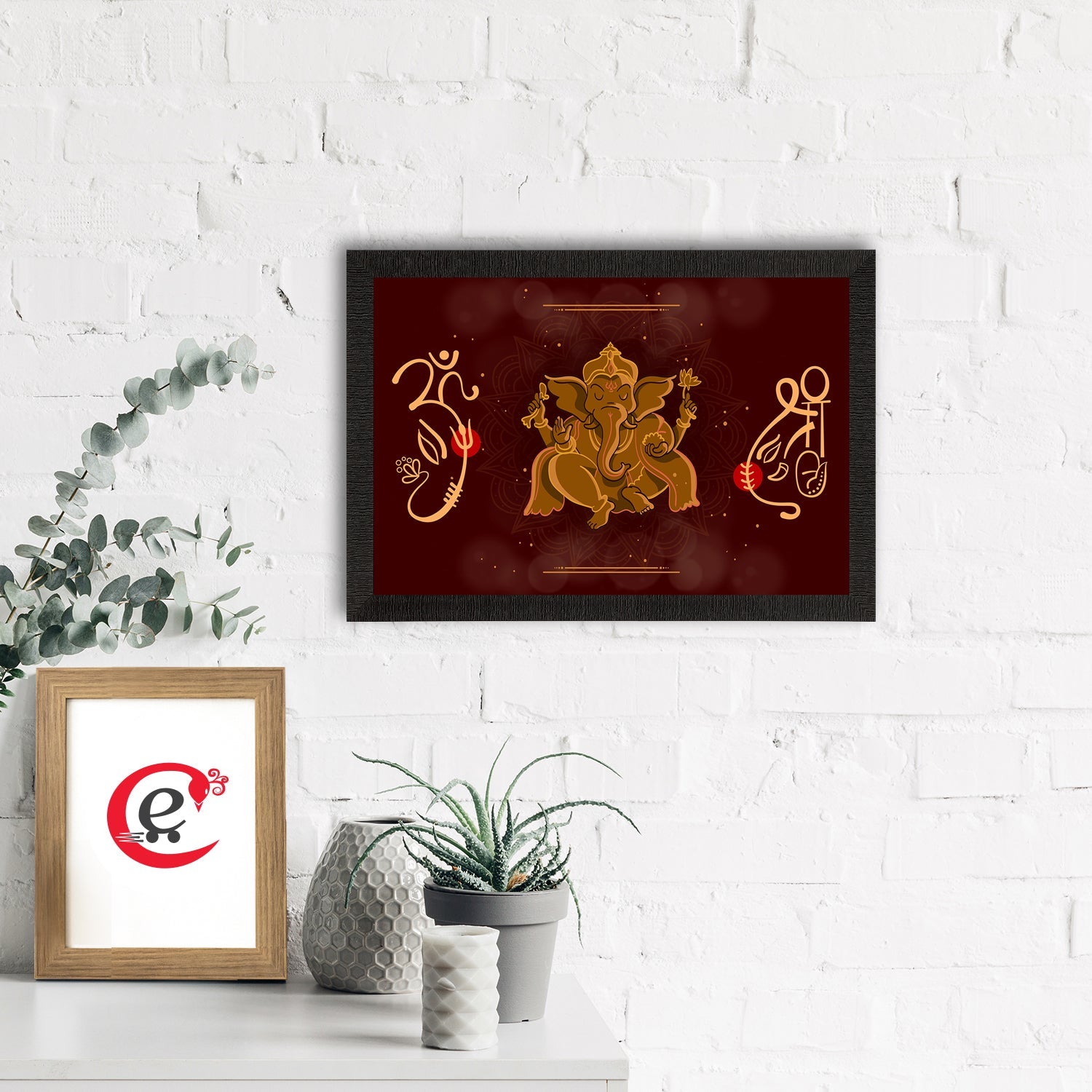 Lord Ganesha Satin Matt Texture UV Art Painting Kafalo