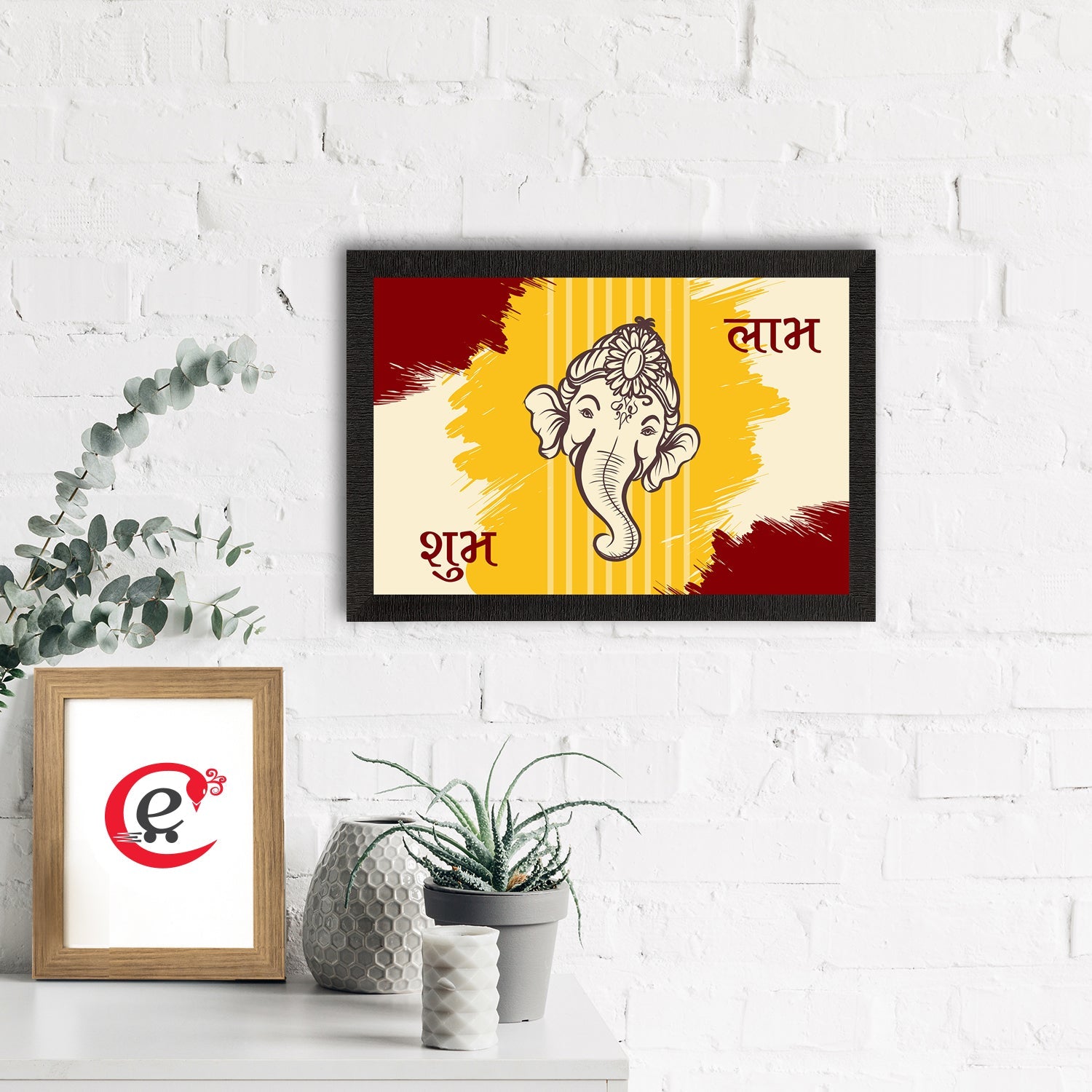 Lord Ganesha Satin Matt Texture UV Art Painting Kafalo