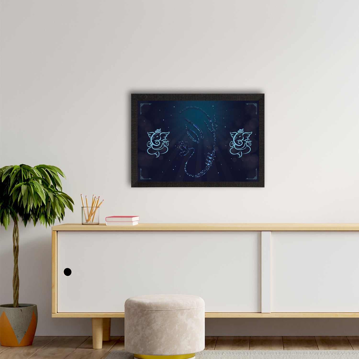 Lord Ganesha Satin Matt Texture UV Art Painting Kafalo