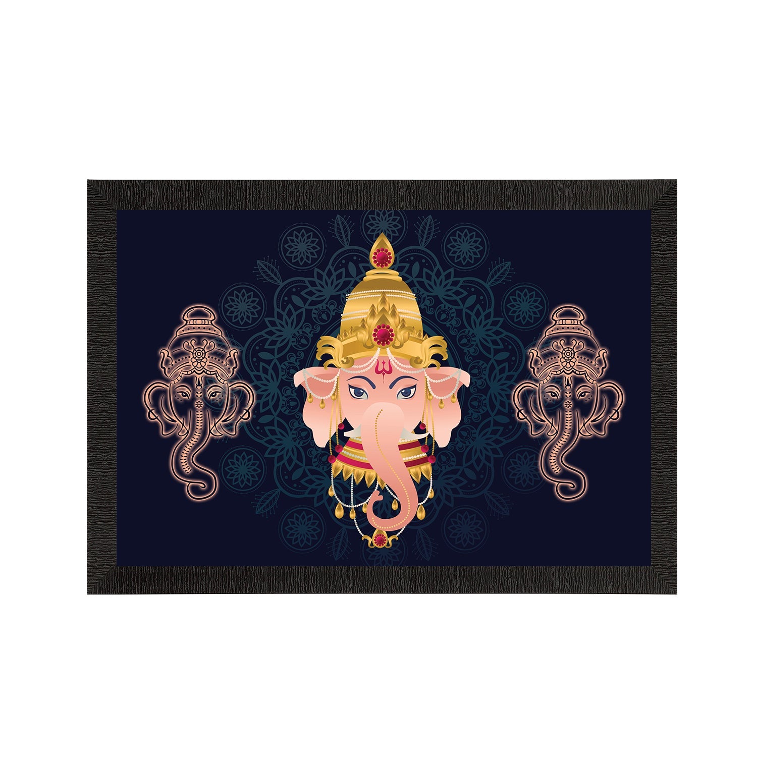 Lord Ganesha Satin Matt Texture UV Art Painting Kafalo