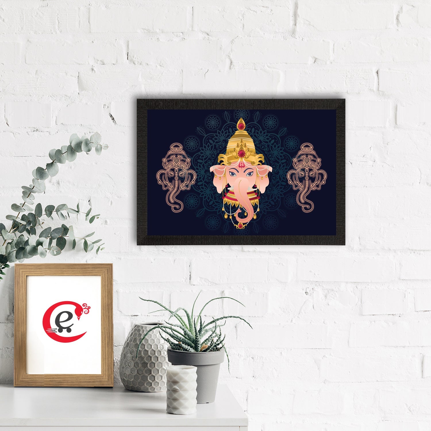 Lord Ganesha Satin Matt Texture UV Art Painting Kafalo