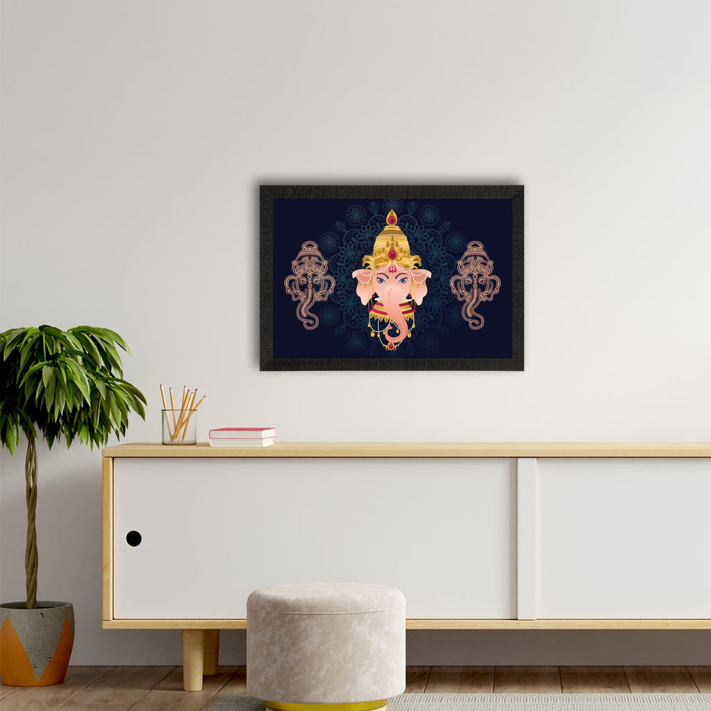 Lord Ganesha Satin Matt Texture UV Art Painting Kafalo