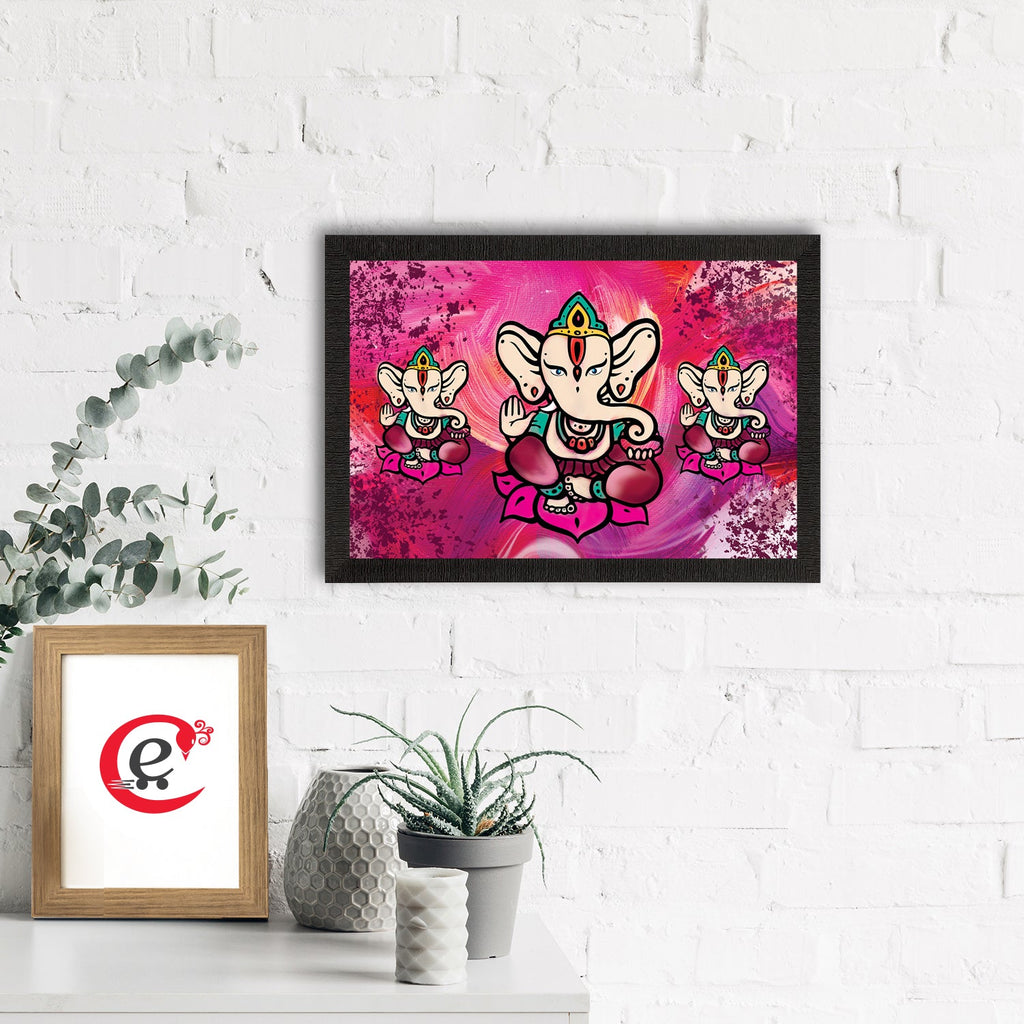 Lord Ganesha Satin Matt Texture UV Art Painting Kafalo