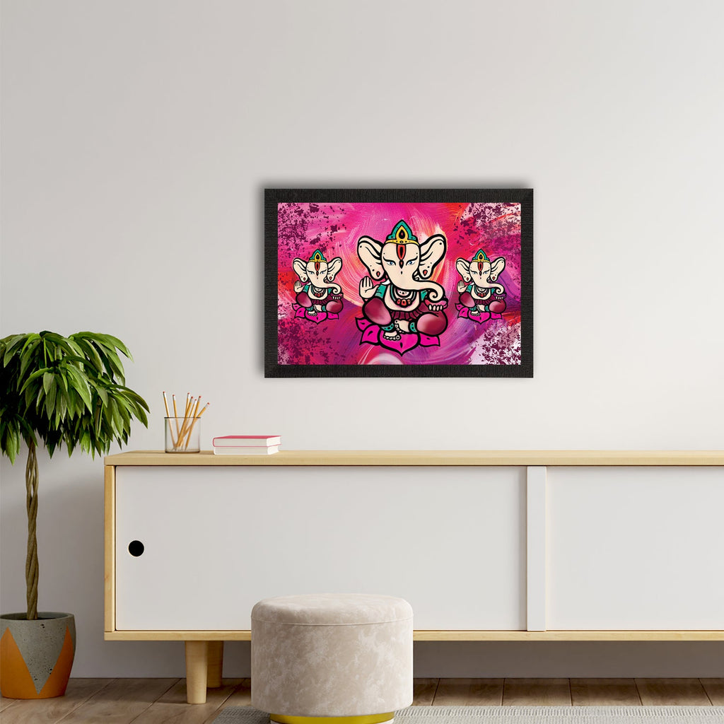 Lord Ganesha Satin Matt Texture UV Art Painting Kafalo
