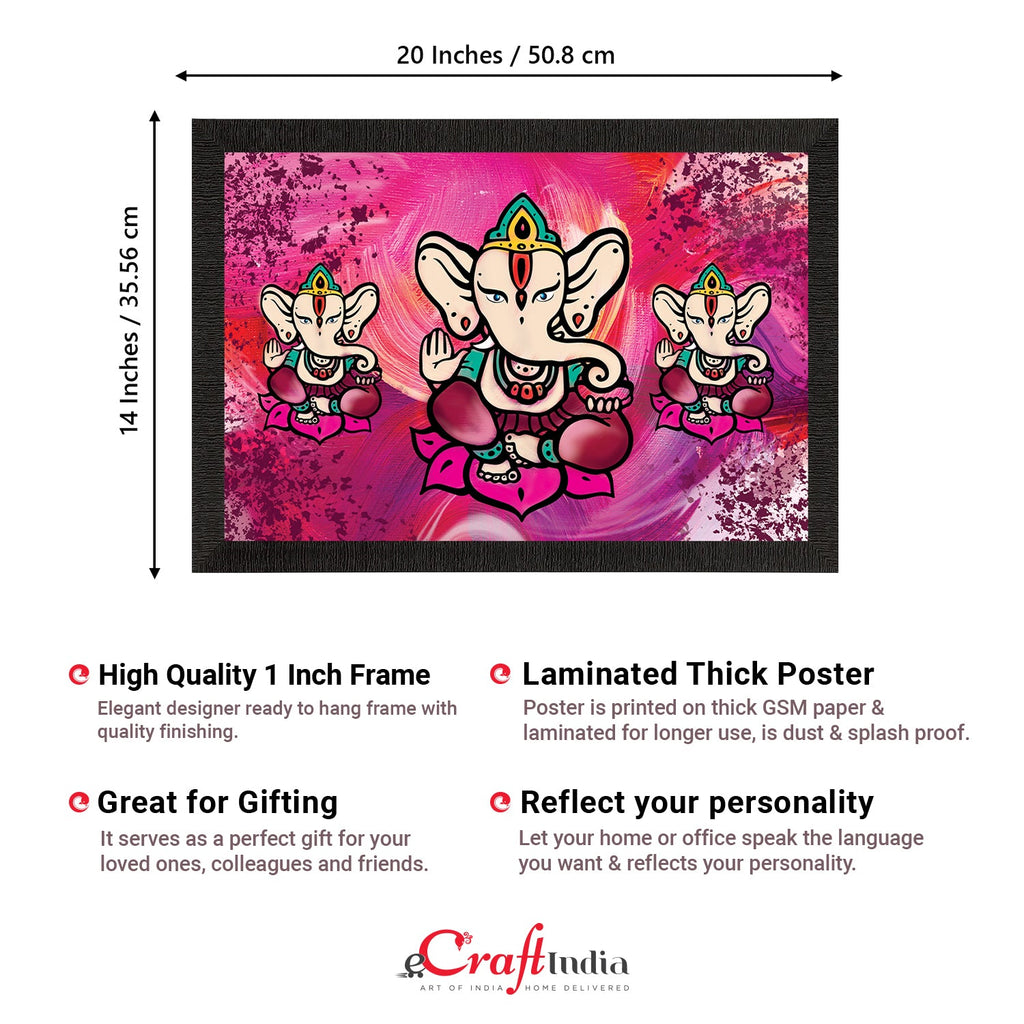 Lord Ganesha Satin Matt Texture UV Art Painting Kafalo