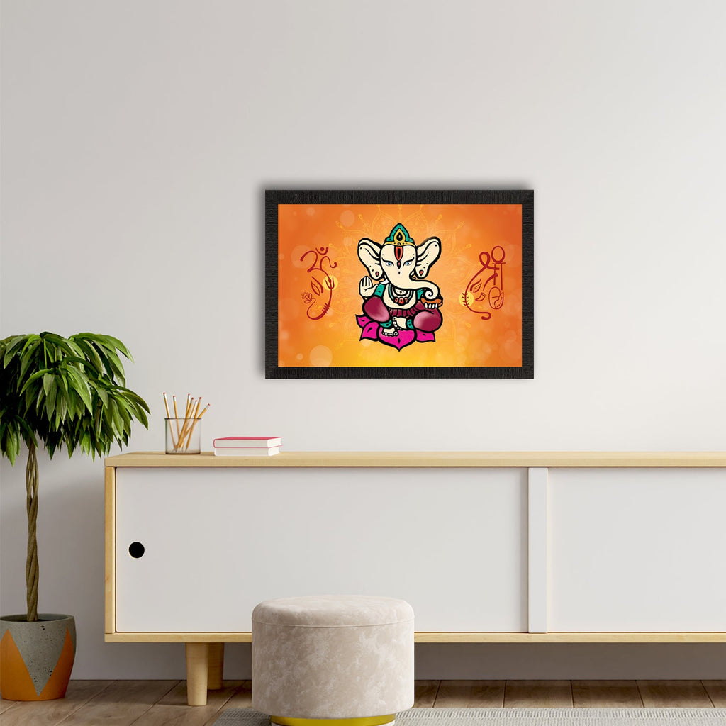 Lord Ganesha Satin Matt Texture UV Art Painting Kafalo
