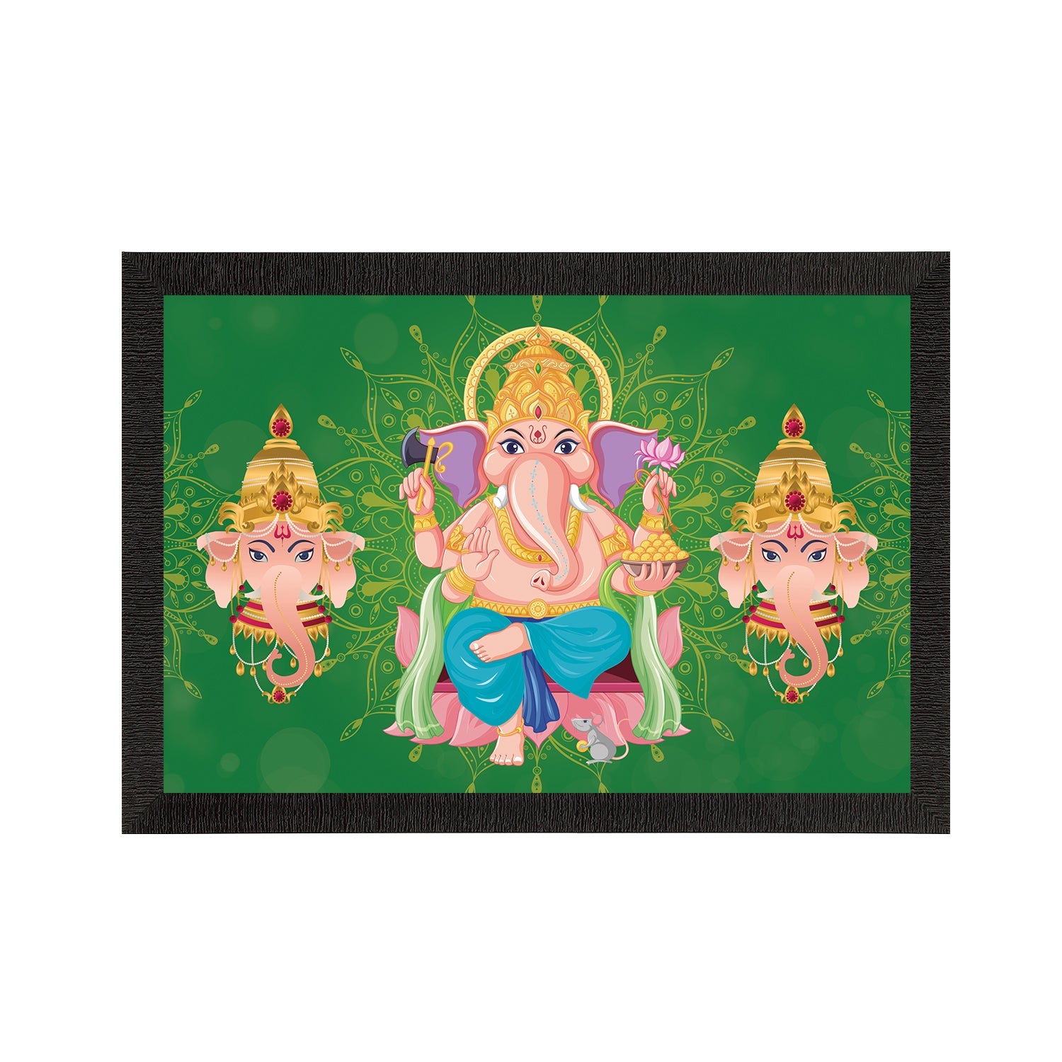 Lord Ganesha Satin Matt Texture UV Art Painting Kafalo