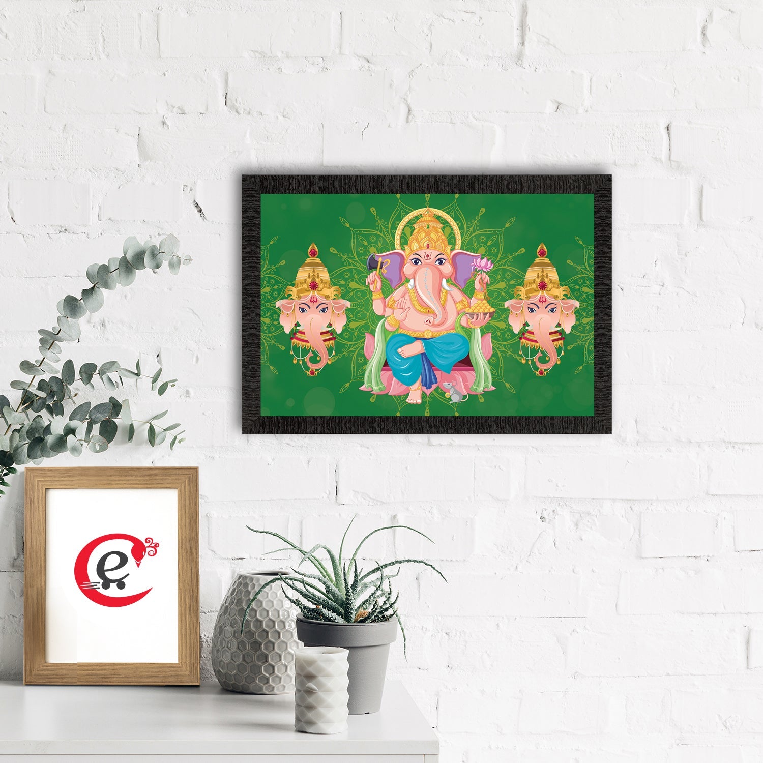 Lord Ganesha Satin Matt Texture UV Art Painting Kafalo