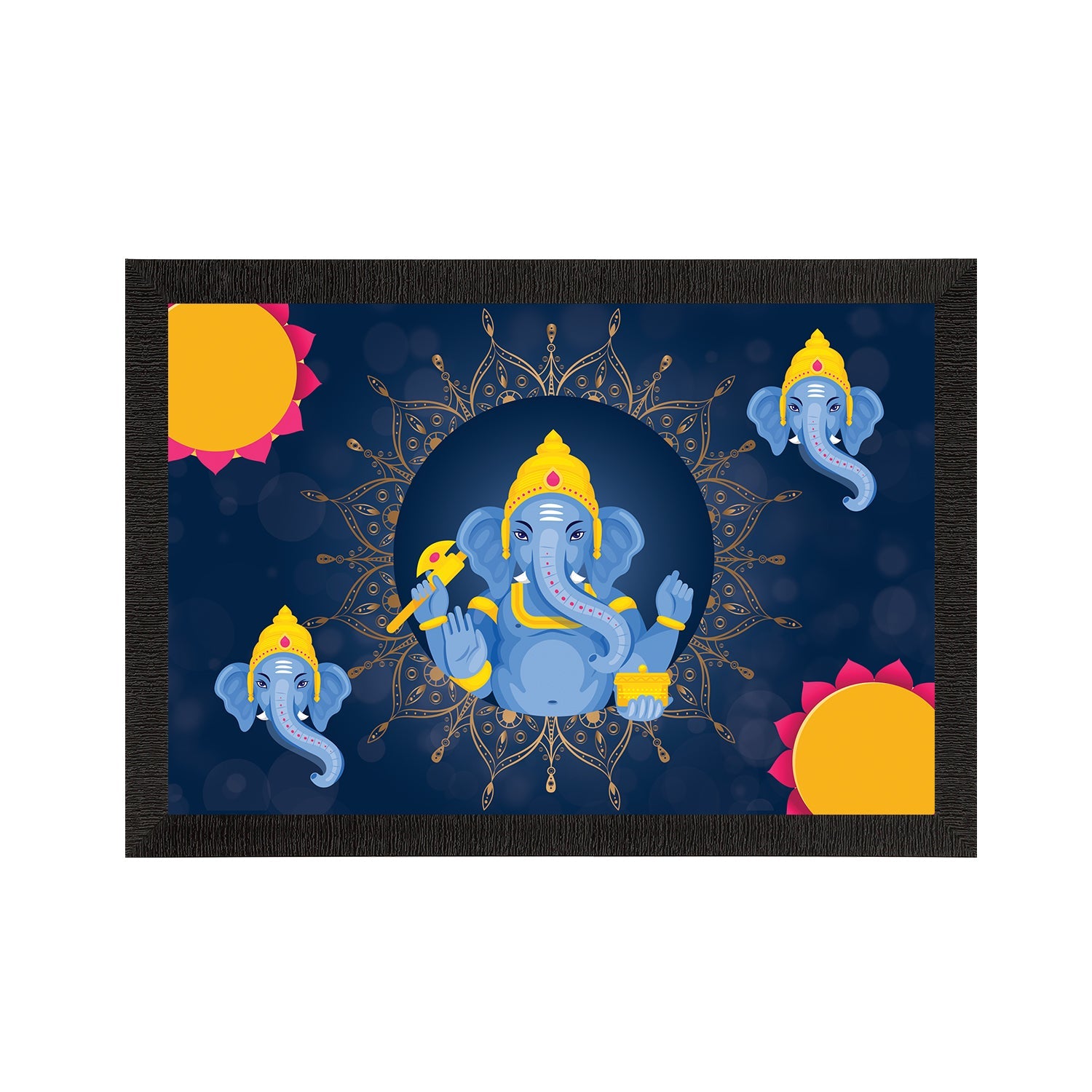 Lord Ganesha Satin Matt Texture UV Art Painting Kafalo