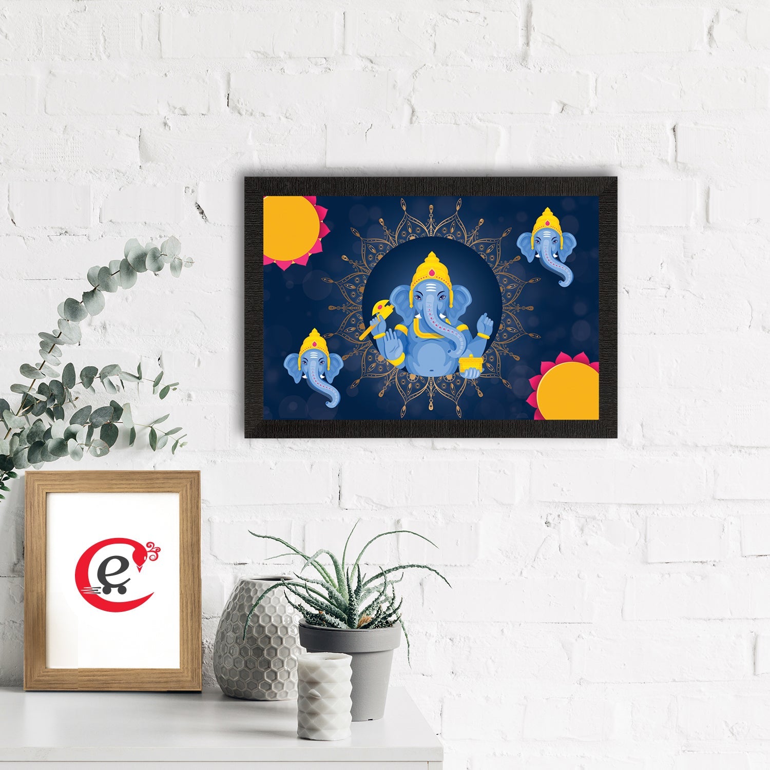 Lord Ganesha Satin Matt Texture UV Art Painting Kafalo