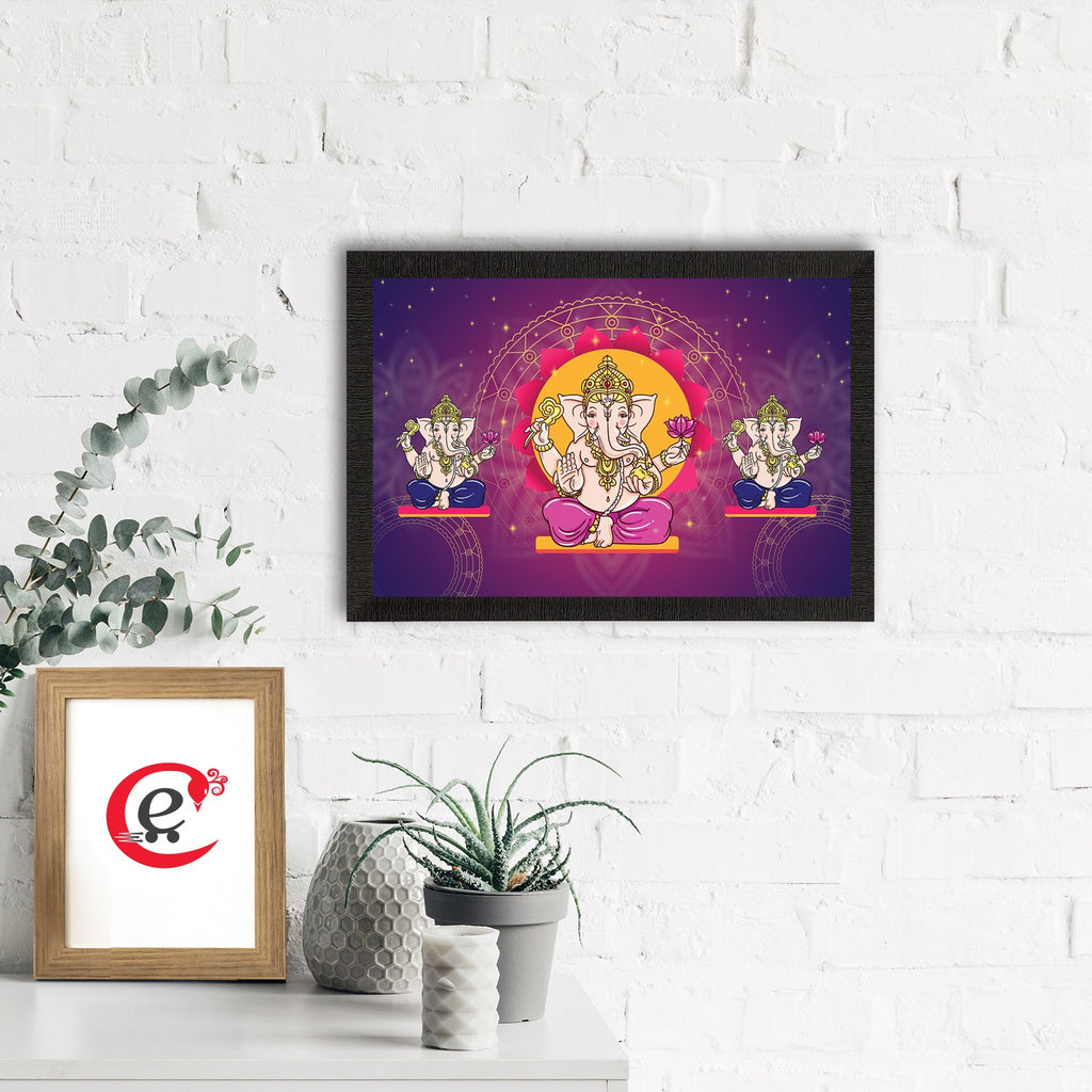Lord Ganesha Satin Matt Texture UV Art Painting Kafalo