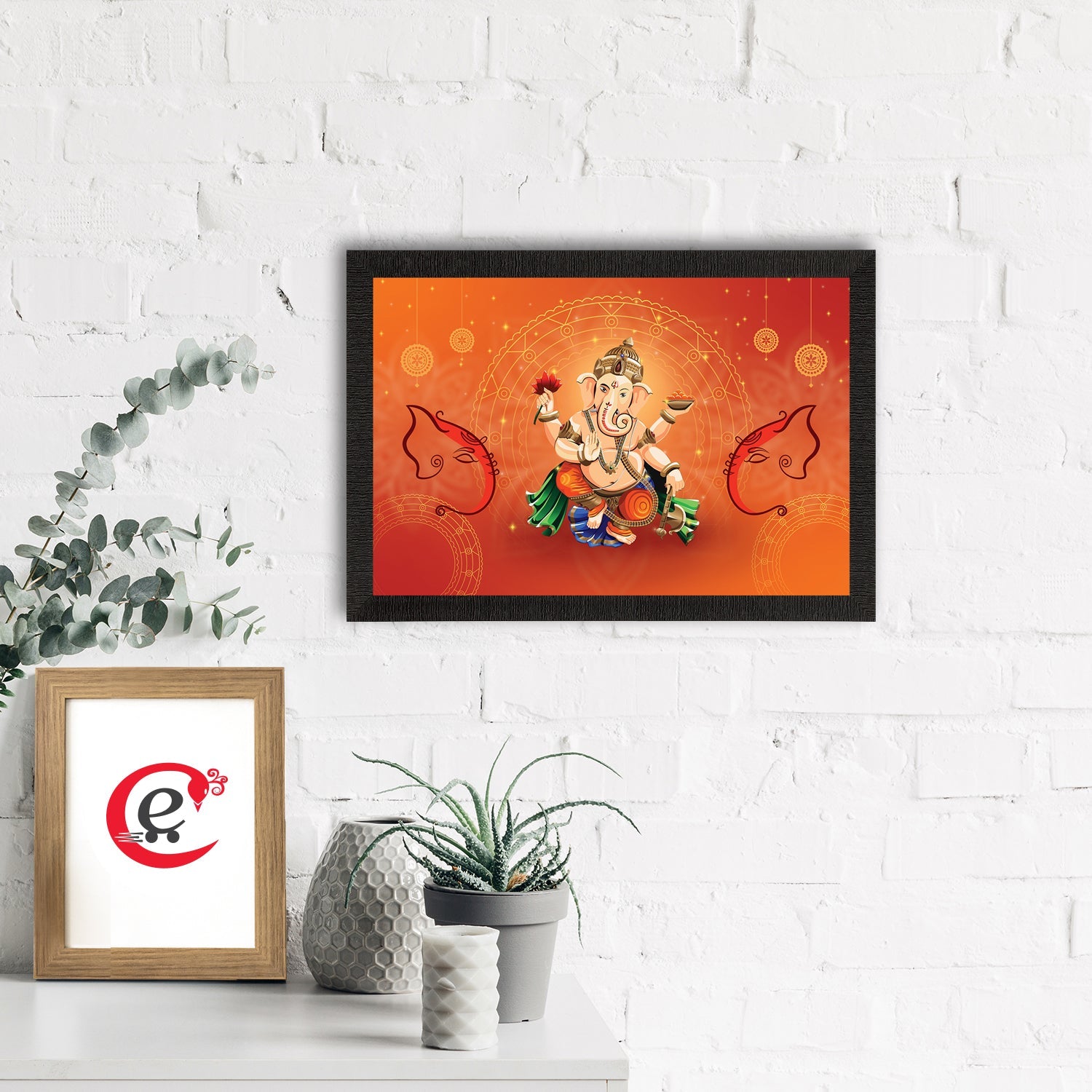 Lord Ganesha Satin Matt Texture UV Art Painting Kafalo