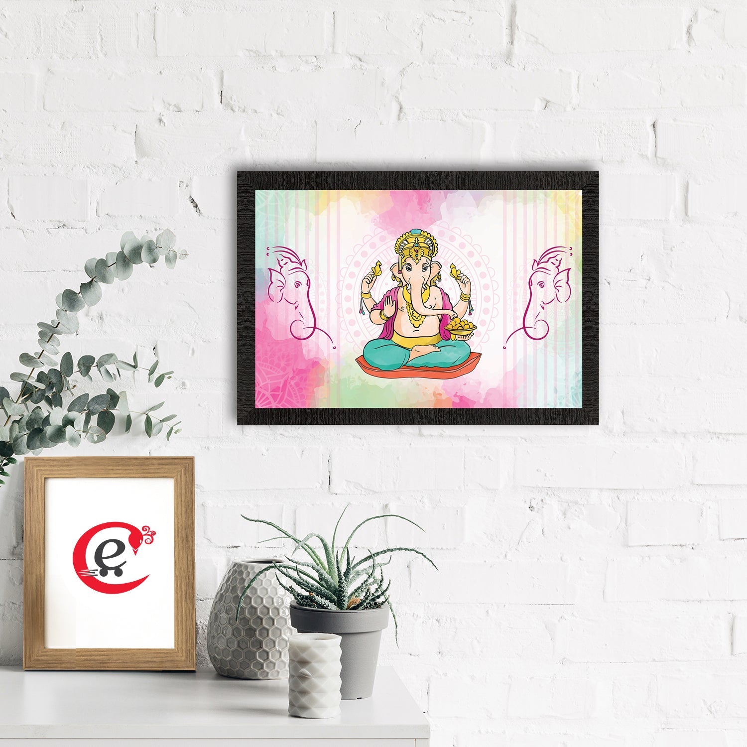 Lord Ganesha Satin Matt Texture UV Art Painting Kafalo