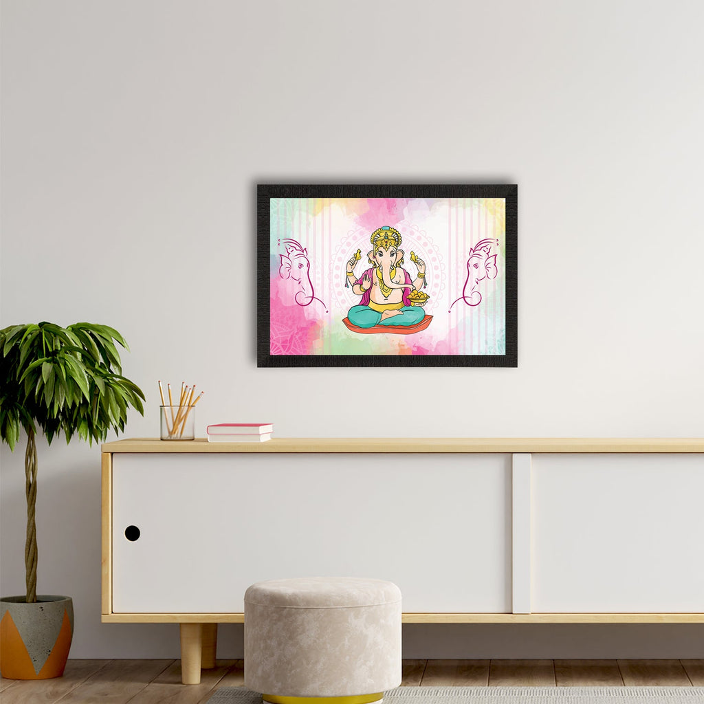 Lord Ganesha Satin Matt Texture UV Art Painting Kafalo
