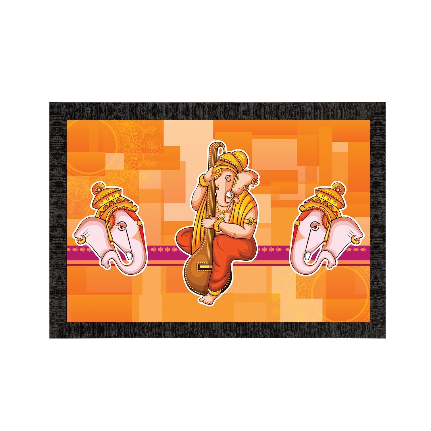 Lord Ganesha Satin Matt Texture UV Art Painting Kafalo