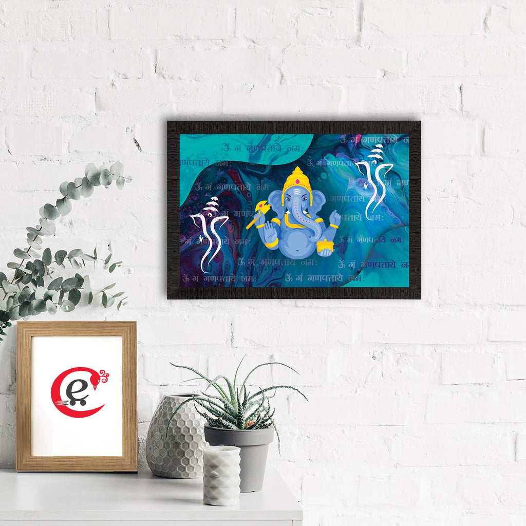 Lord Ganesha Satin Matt Texture UV Art Painting Kafalo