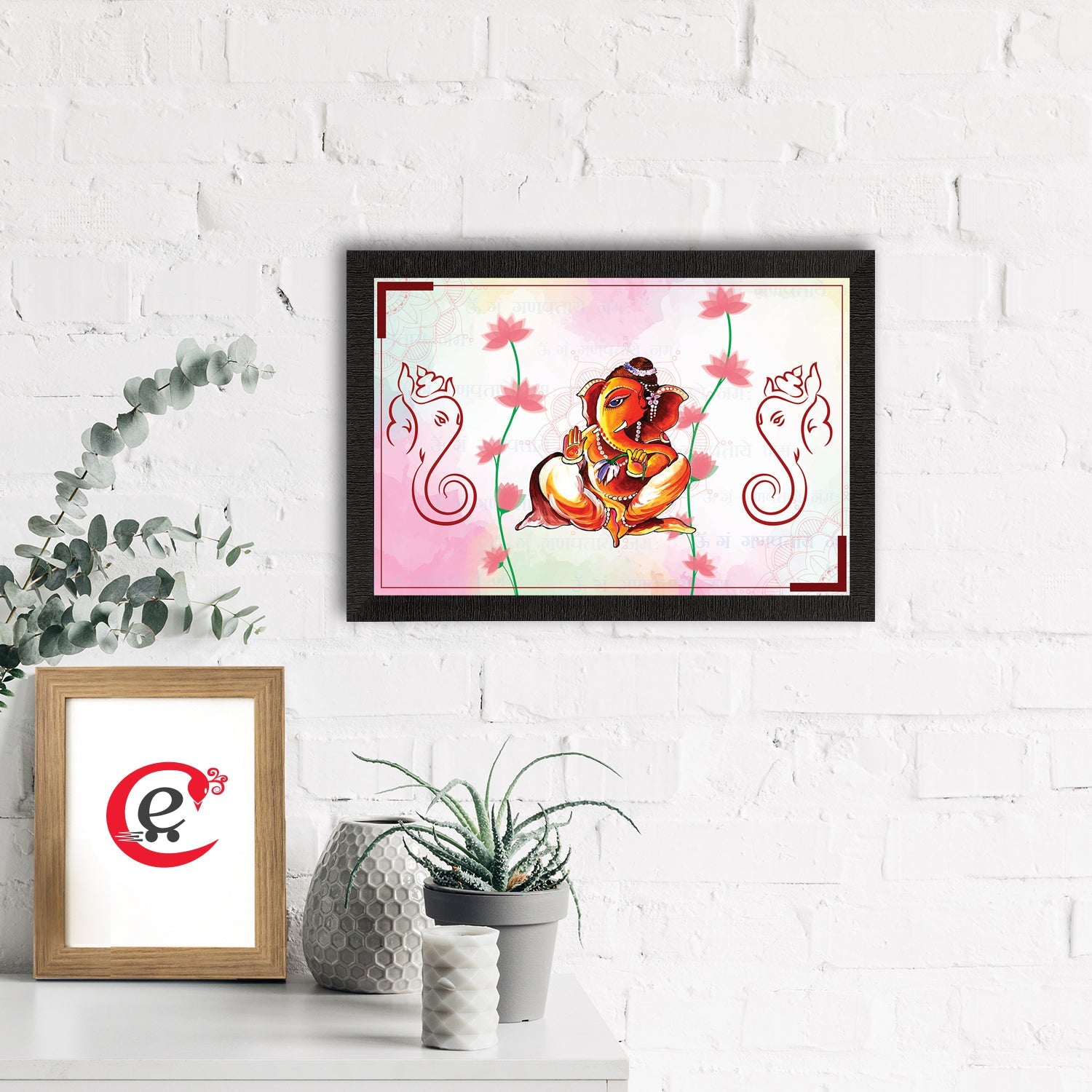 Lord Ganesha Satin Matt Texture UV Art Painting Kafalo