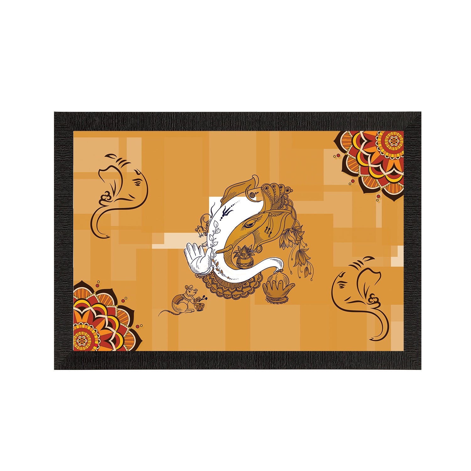 Lord Ganesha Satin Matt Texture UV Art Painting Kafalo