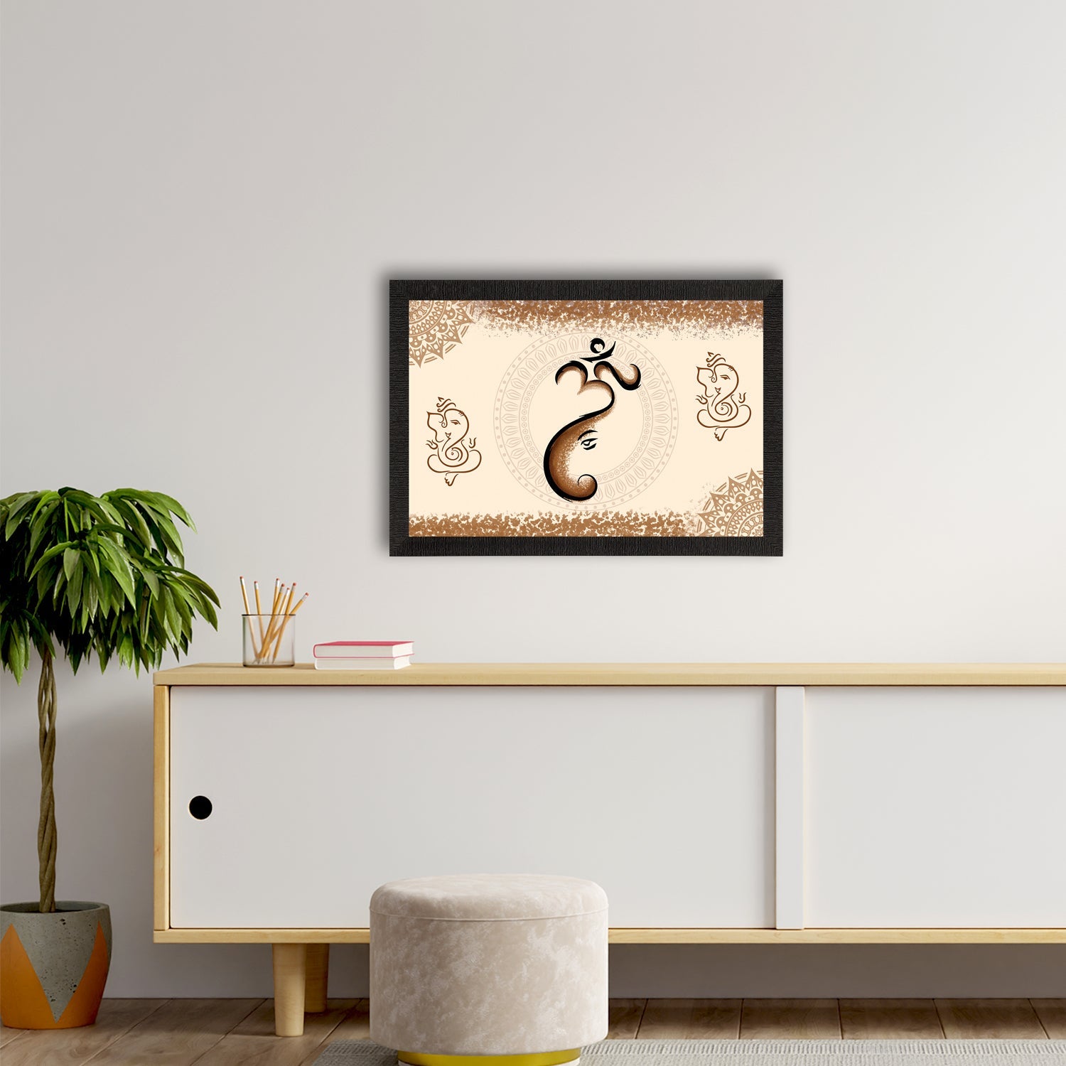Lord Ganesha Satin Matt Texture UV Art Painting Kafalo