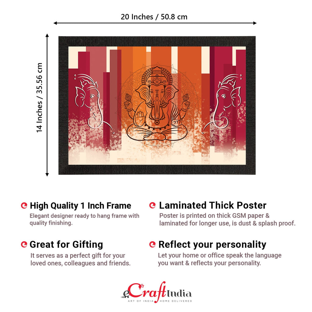 Lord Ganesha Satin Matt Texture UV Art Painting Kafalo