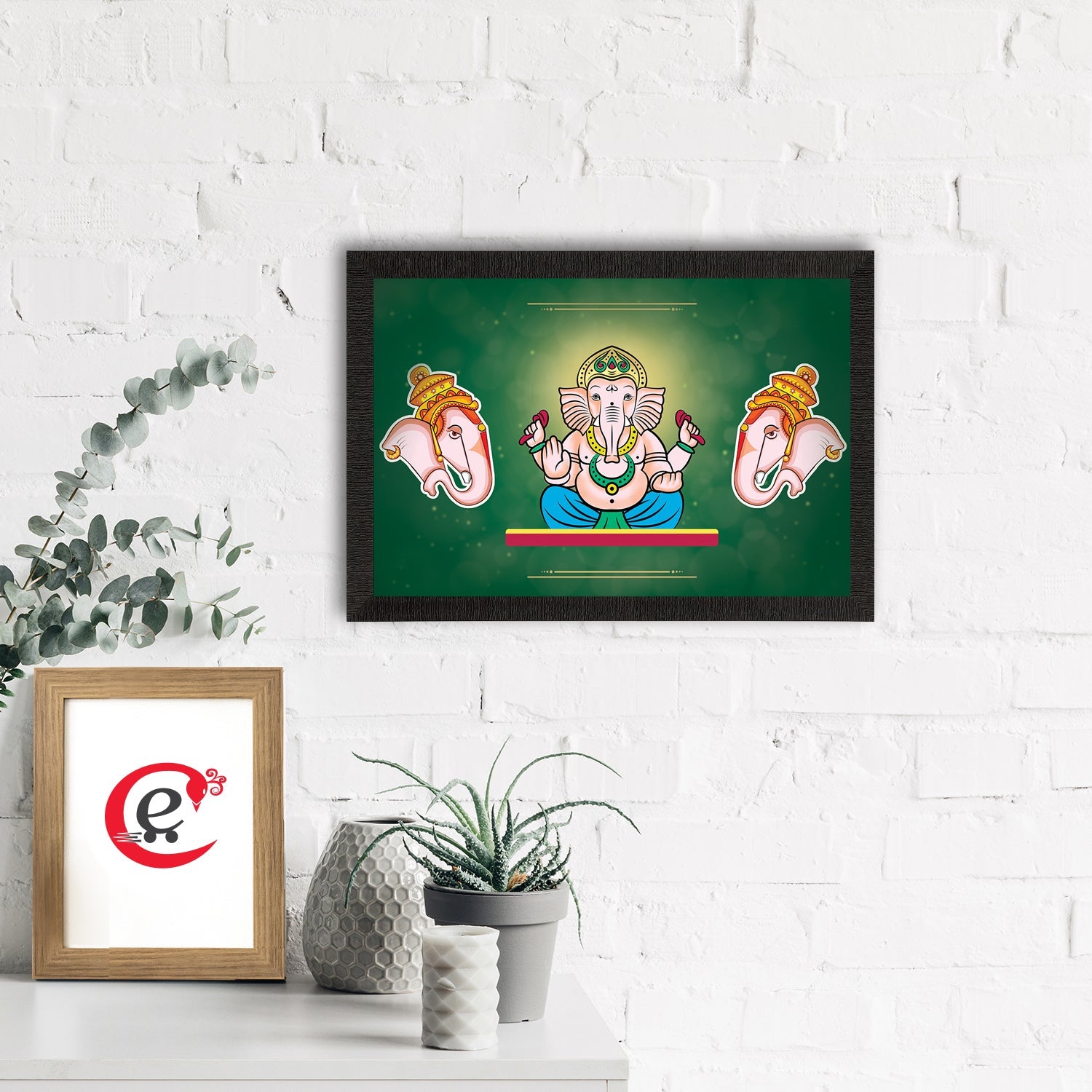 Lord Ganesha Satin Matt Texture UV Art Painting Kafalo