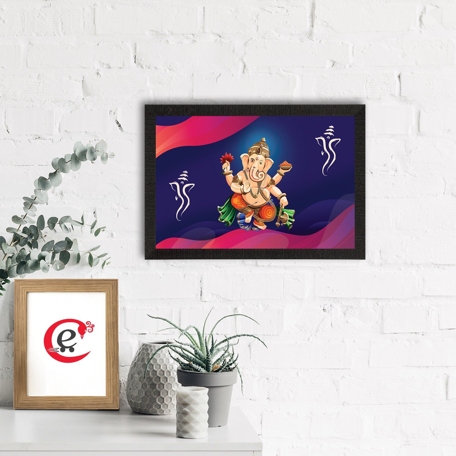 Lord Ganesha Satin Matt Texture UV Art Painting Kafalo