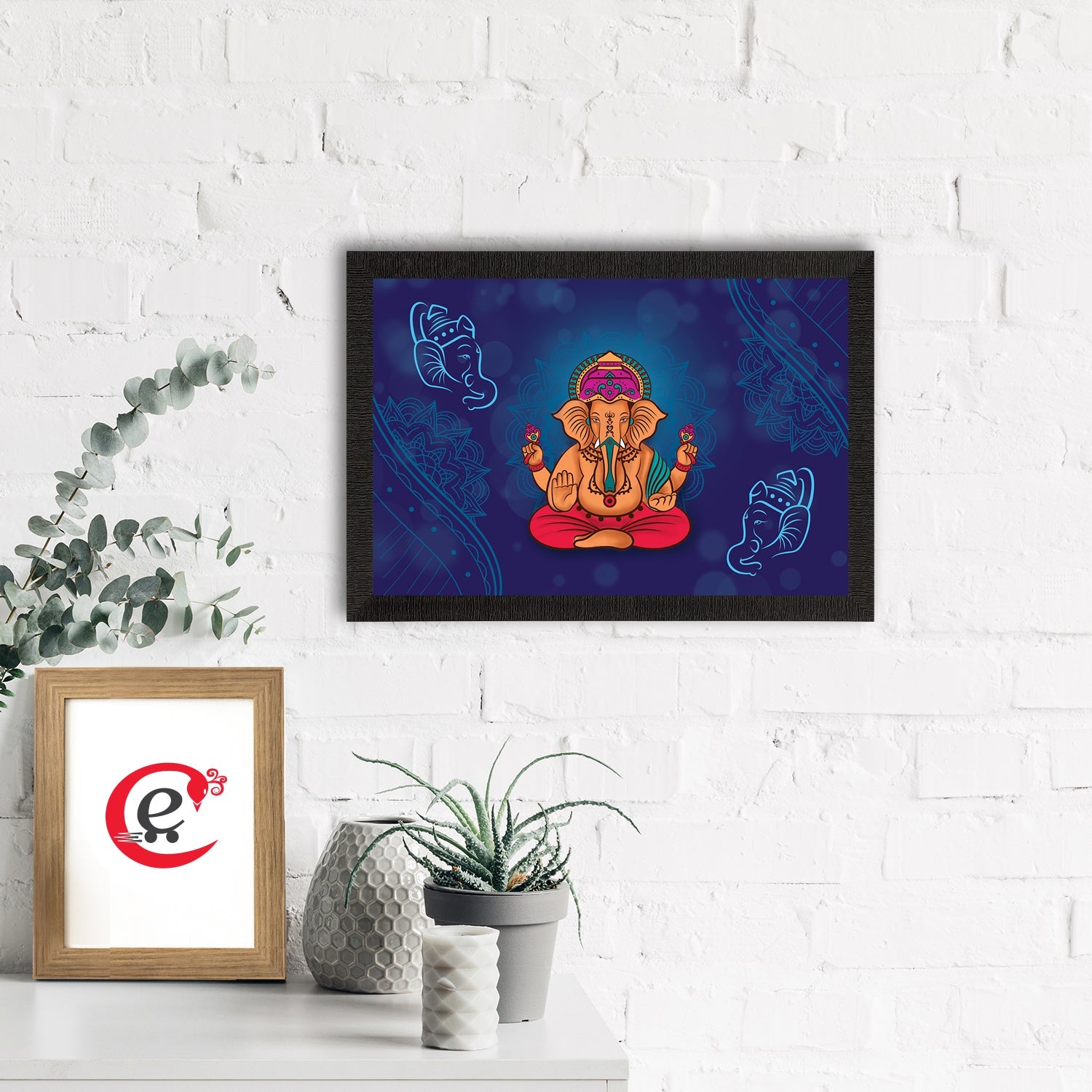 Lord Ganesha Satin Matt Texture UV Art Painting Kafalo