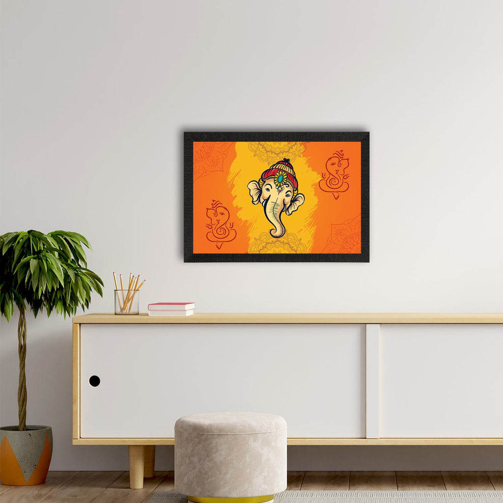 Lord Ganesha Satin Matt Texture UV Art Painting Kafalo