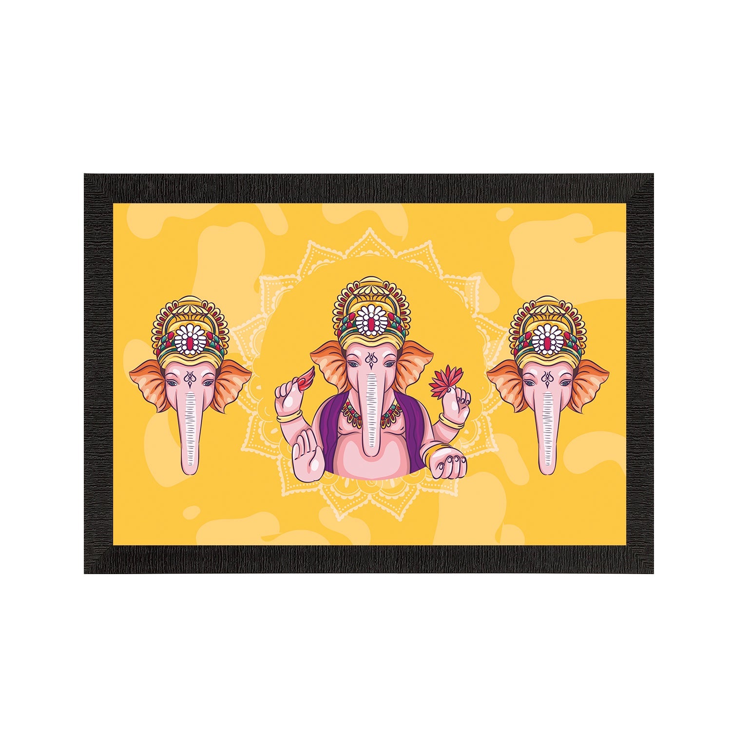 Lord Ganesha Satin Matt Texture UV Art Painting Kafalo