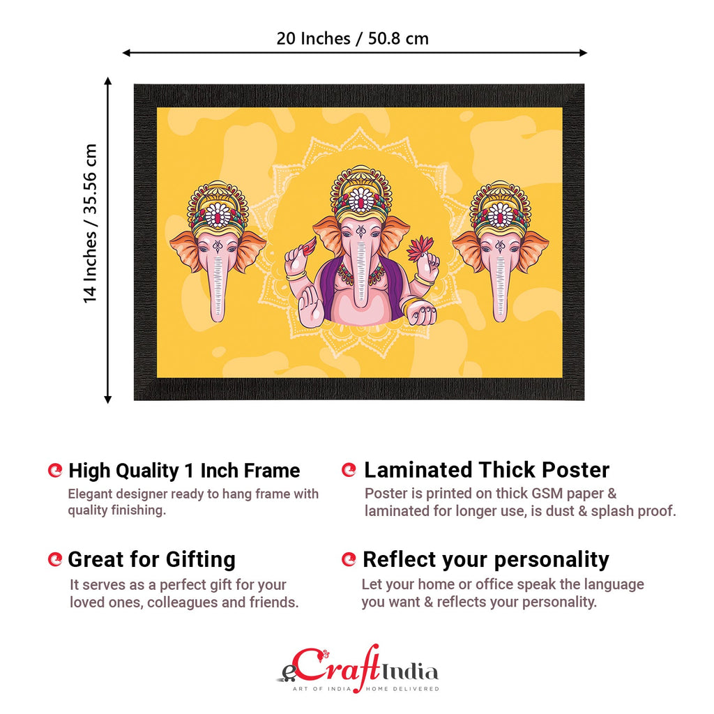 Lord Ganesha Satin Matt Texture UV Art Painting Kafalo