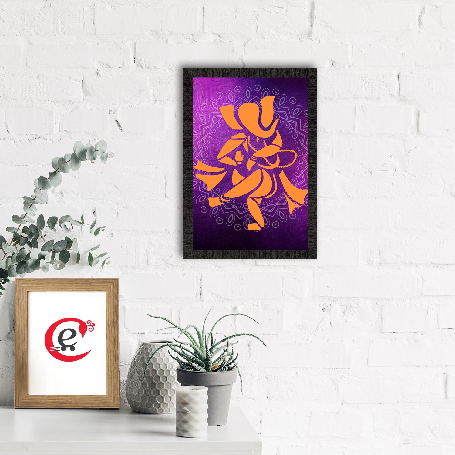 Lord Ganesha Satin Matt Texture UV Art Painting Kafalo