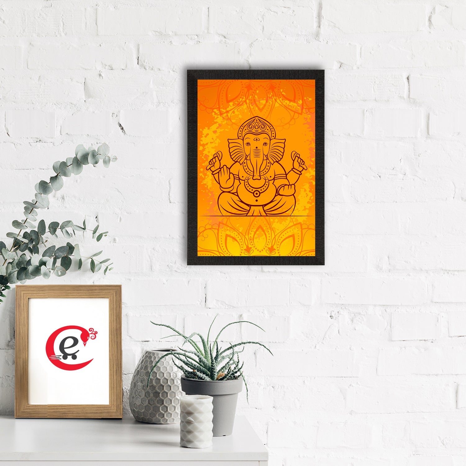 Lord Ganesha Satin Matt Texture UV Art Painting Kafalo