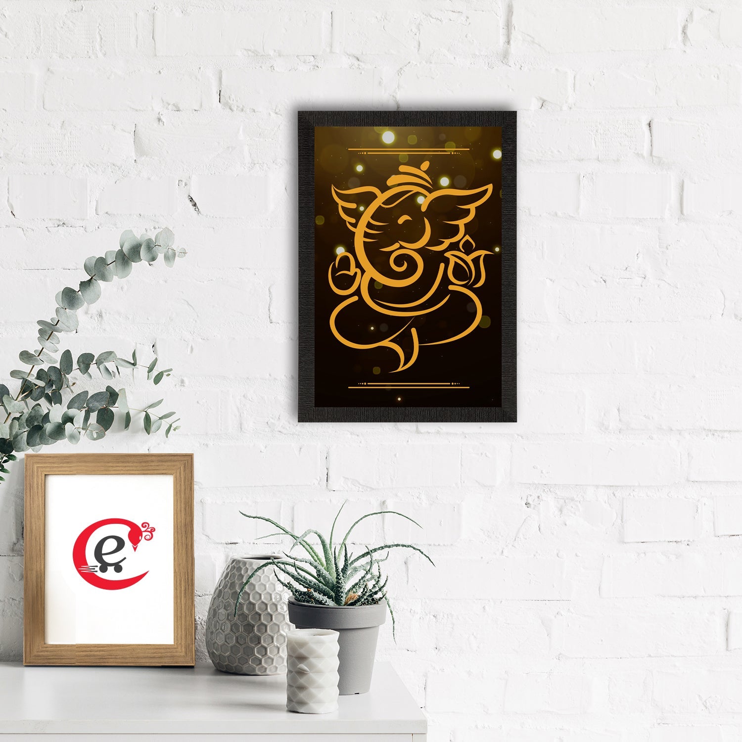 Lord Ganesha Satin Matt Texture UV Art Painting Kafalo