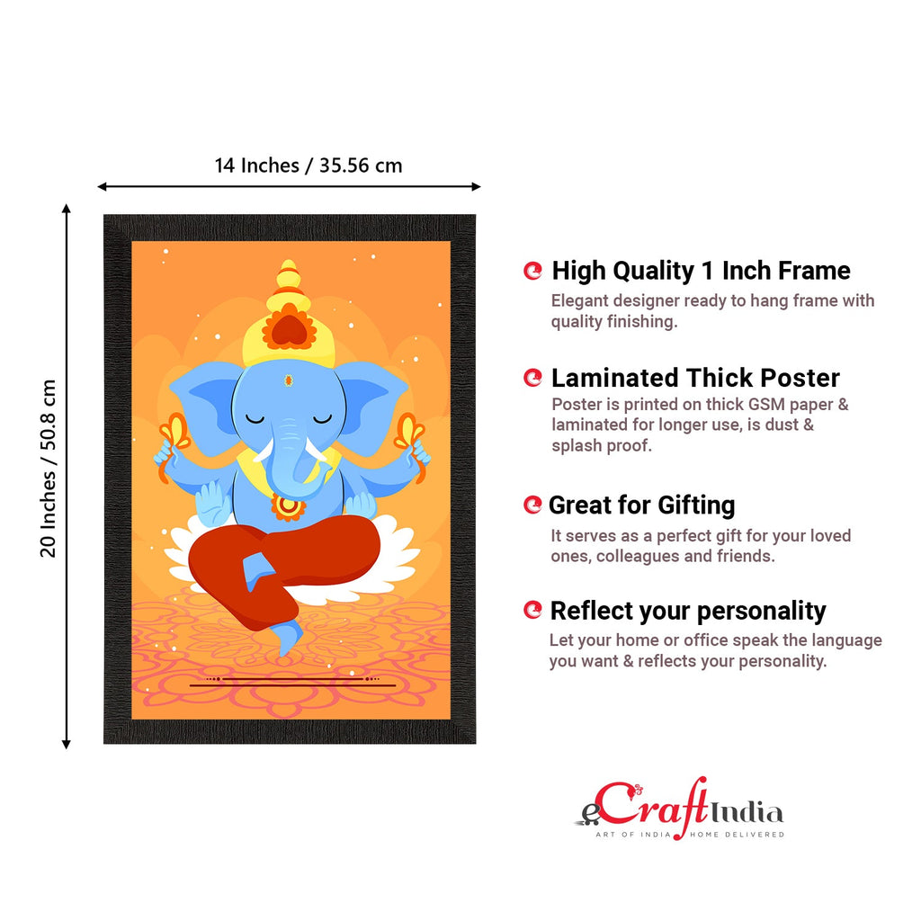 Lord Ganesha Satin Matt Texture UV Art Painting Kafalo