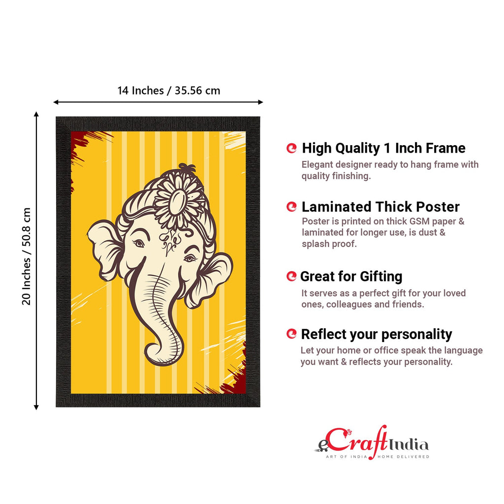 Lord Ganesha Satin Matt Texture UV Art Painting Kafalo