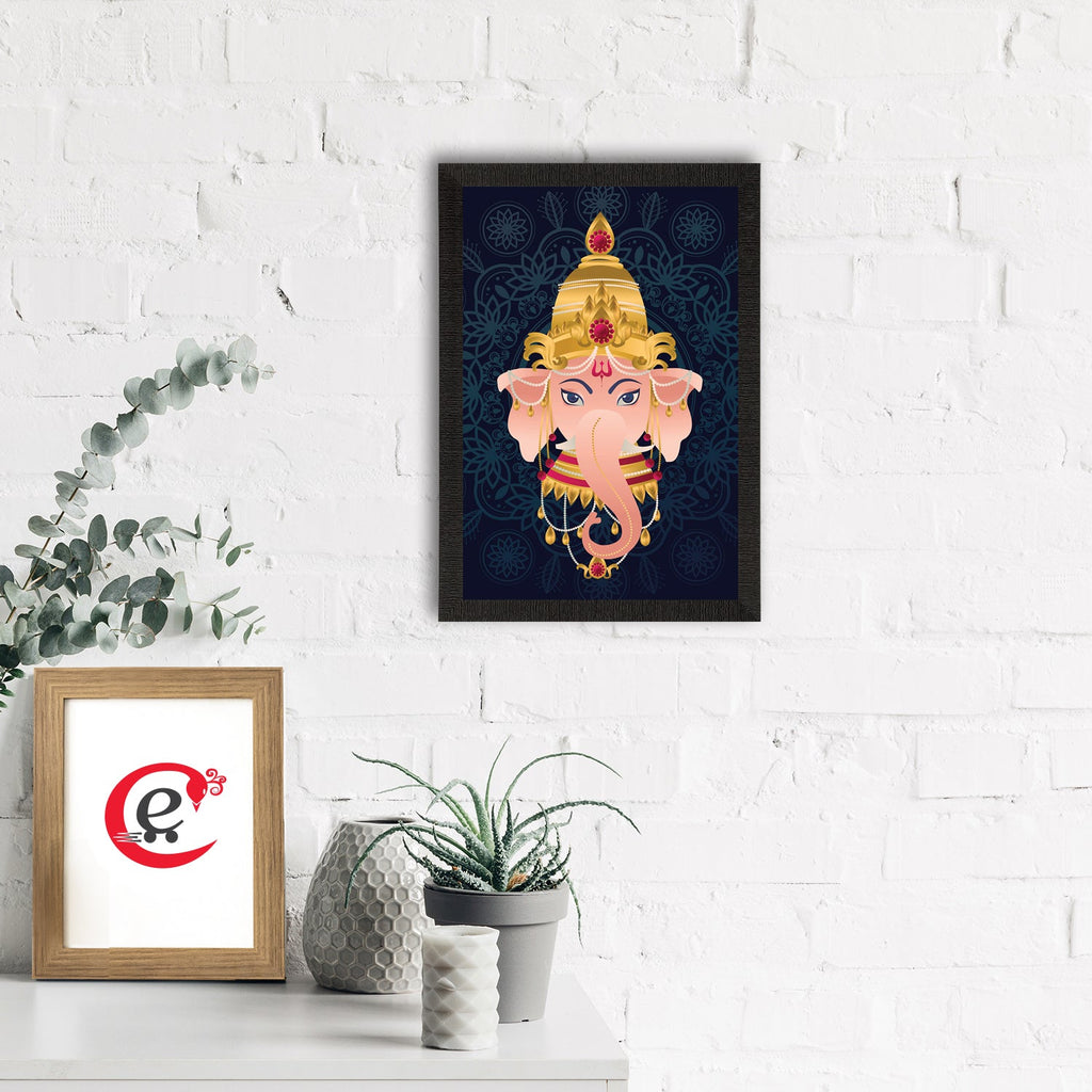 Lord Ganesha Satin Matt Texture UV Art Painting Kafalo