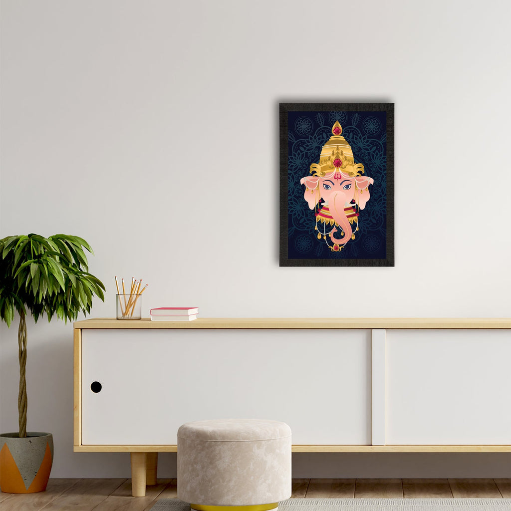 Lord Ganesha Satin Matt Texture UV Art Painting Kafalo