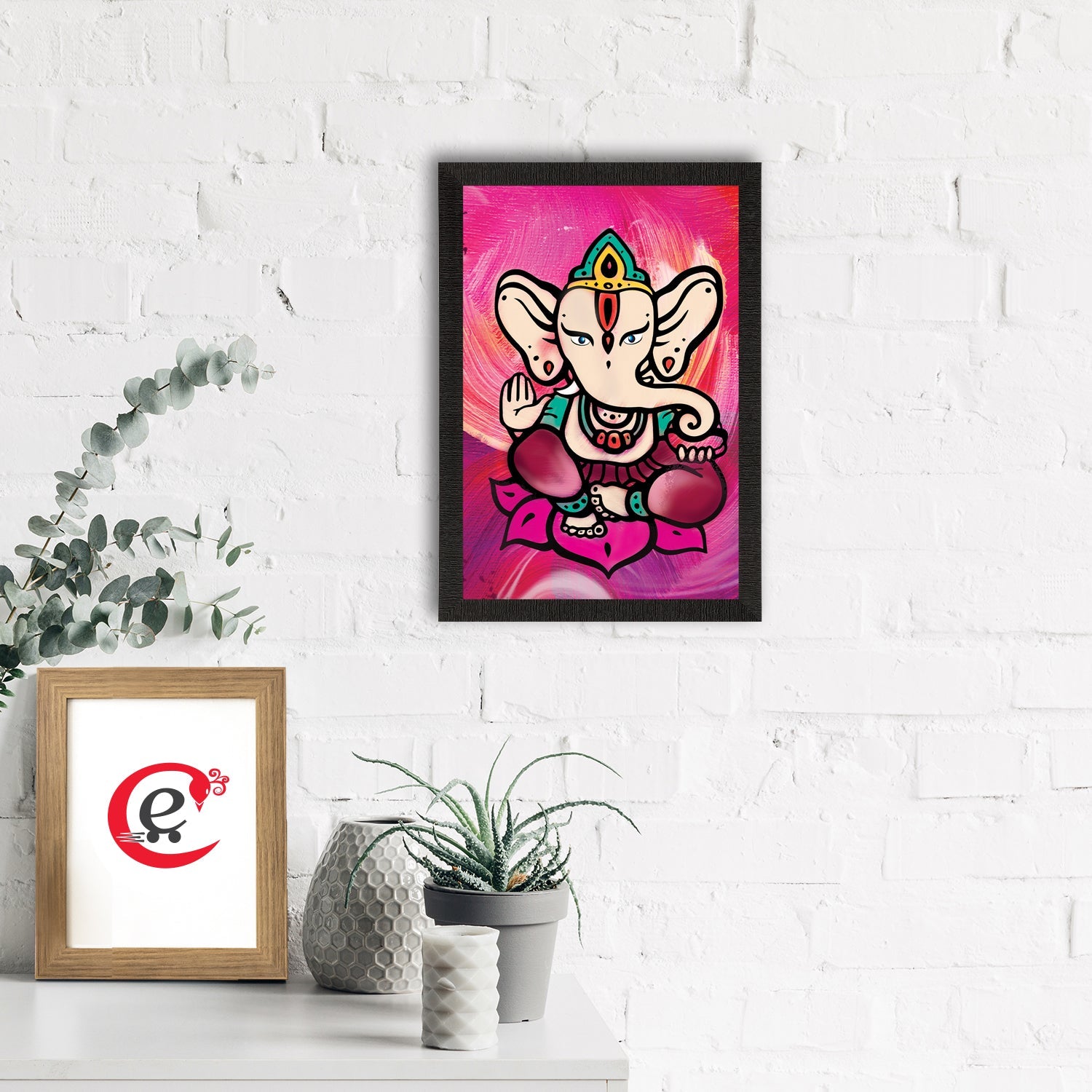 Lord Ganesha Satin Matt Texture UV Art Painting Kafalo