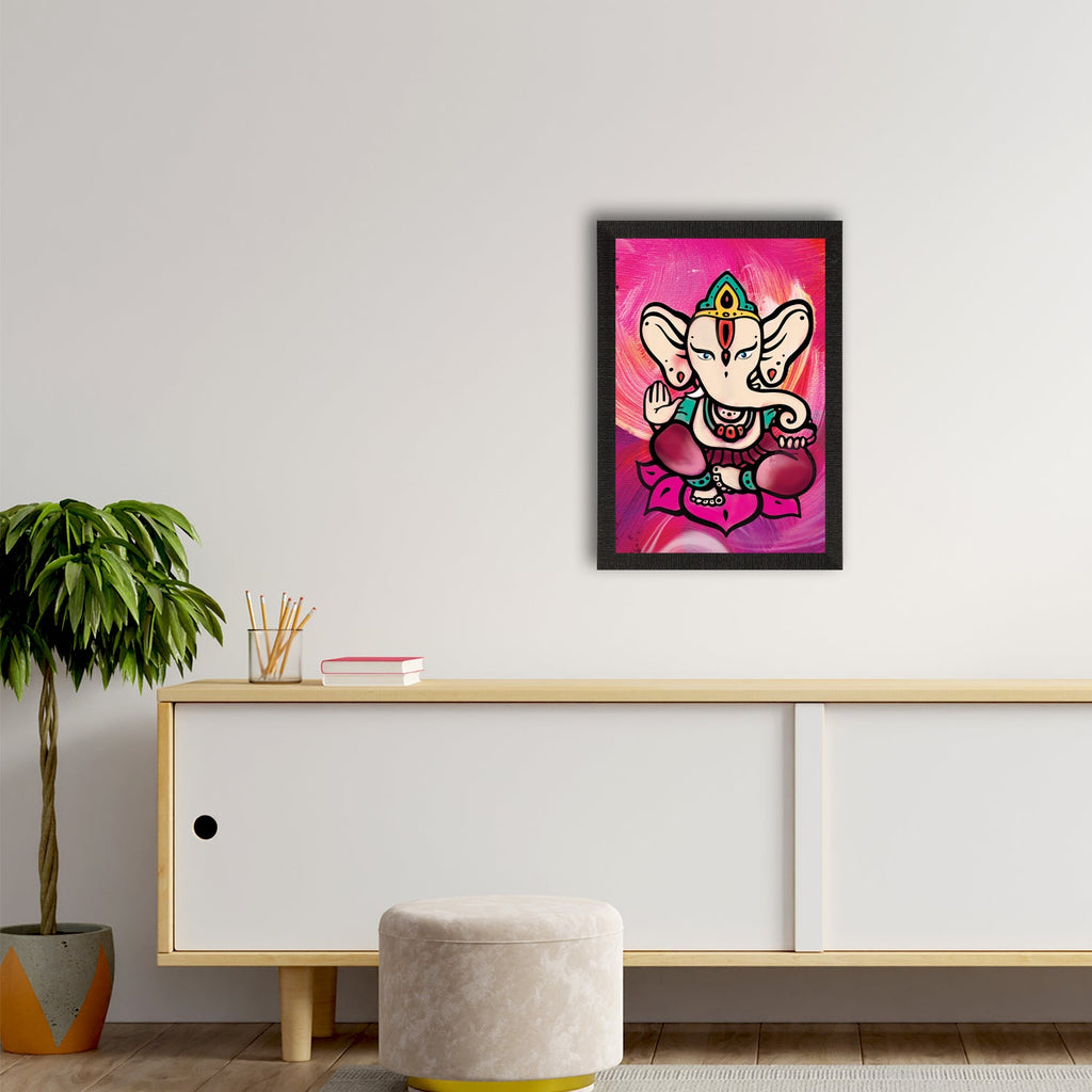 Lord Ganesha Satin Matt Texture UV Art Painting Kafalo
