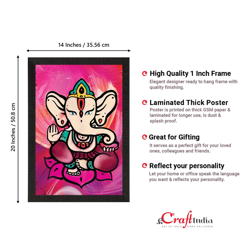 Lord Ganesha Satin Matt Texture UV Art Painting Kafalo