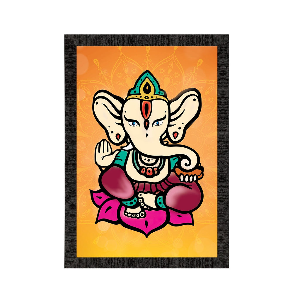 Lord Ganesha Satin Matt Texture UV Art Painting Kafalo