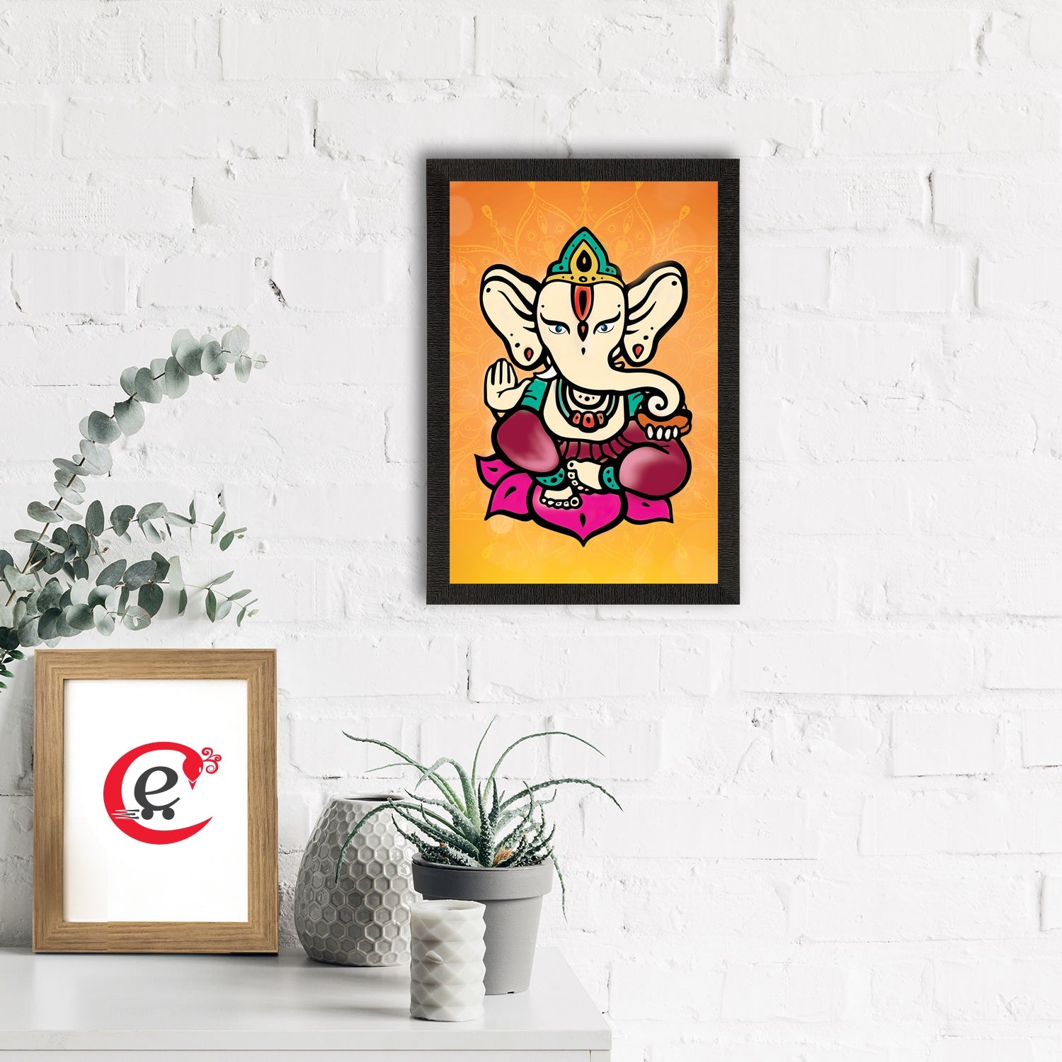Lord Ganesha Satin Matt Texture UV Art Painting Kafalo