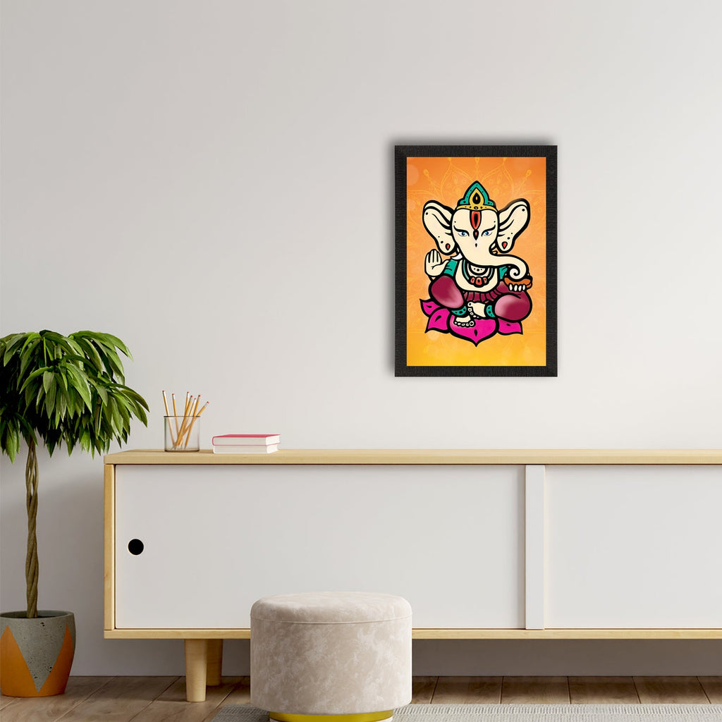 Lord Ganesha Satin Matt Texture UV Art Painting Kafalo