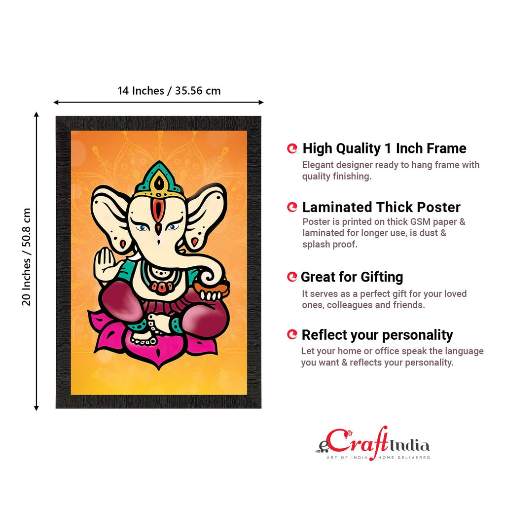 Lord Ganesha Satin Matt Texture UV Art Painting Kafalo